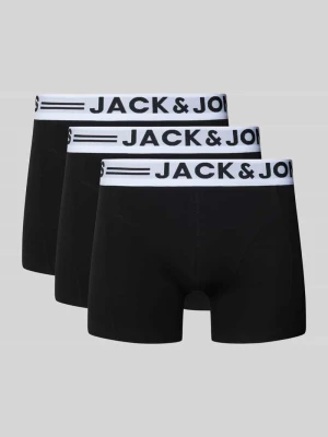 Obcisłe bokserki z elastycznym paskiem z logo w zestawie 3 szt. jack & jones