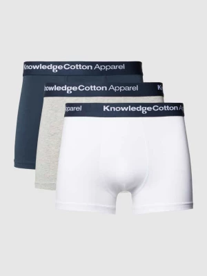 Obcisłe bokserki z elastycznym paskiem z logo w zestawie 3 szt. Knowledge Cotton Apparel