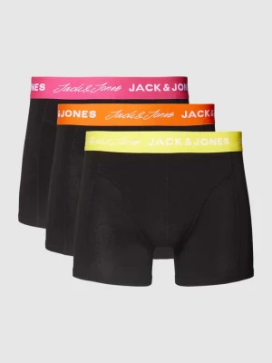 Obcisłe bokserki z elastycznym paskiem z logo w zestawie 3 szt. model ‘BAMBOO’ jack & jones