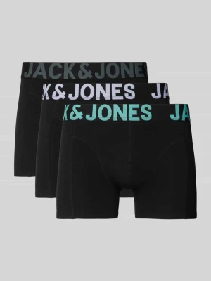 Obcisłe bokserki z elastycznym paskiem z logo w zestawie 3 szt. model ‘ELIAS’ jack & jones