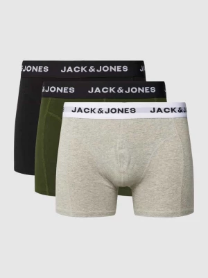 Obcisłe bokserki z elastycznym paskiem z logo w zestawie 3 szt. model ‘JORDAN’ jack & jones