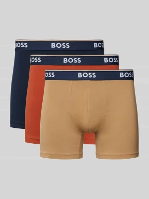 Obcisłe bokserki z elastycznym paskiem z logo w zestawie 3 szt. model ‘Power’ Boss