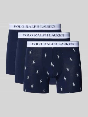 Obcisłe bokserki z mieszanka bawełny model 'CLSSIC TRUNK-3 PACK' Polo Ralph Lauren Granatowy
