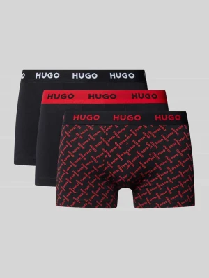 Obcisłe bokserki z mieszanka bawełny w zestaw 3 szt. Hugo Czarny