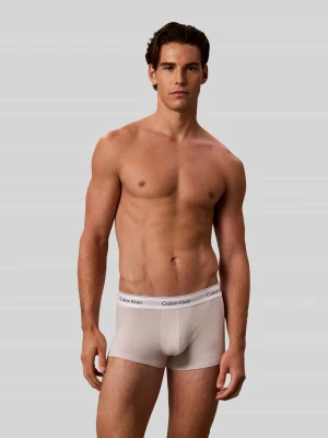 Obcisłe bokserki z mieszanka bawełny w zestaw 3 szt. model 'LOW RISE TRUNK 3PK' Calvin Klein Średnioszary