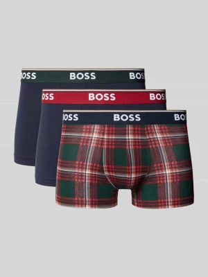 Obcisłe bokserki z mieszanka bawełny w zestaw 3 szt. model 'Power' Boss Czerwony
