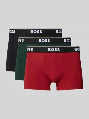 Obcisłe bokserki z mieszanka bawełny w zestaw 3 szt. model 'Power' Boss Czerwony