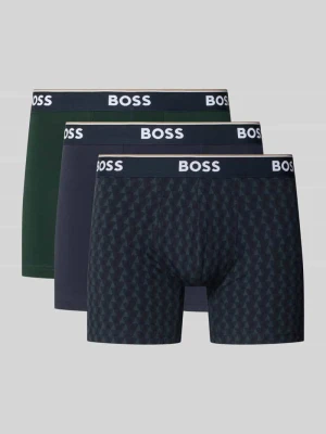 Obcisłe bokserki z mieszanka bawełny w zestaw 3 szt. model 'Power' Boss Granatowy