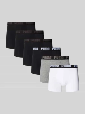Obcisłe bokserki z mieszanki bawełny w zestawie 6 par model 'Everyday' Puma Biały