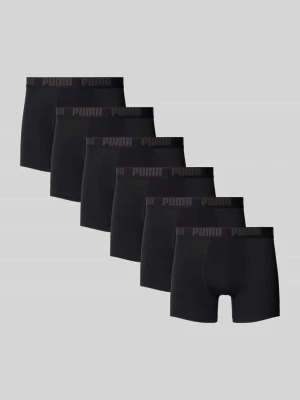 Obcisłe bokserki z mieszanki bawełny w zestawie 6 par model 'Everyday' Puma Czarny