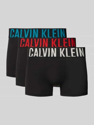 Obcisłe bokserki z mieszanki bawełny z napisem z logo w zestawie 3 szt. Calvin Klein Czarny