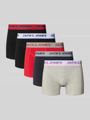 Obcisłe bokserki z paskiem z logo w zestawie 5 szt. model ‘JADON’ jack & jones