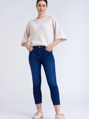 Obcisłe jeansy o kroju cropped Greenpoint niebieski