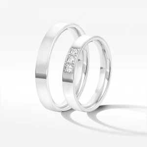 Obrączki ślubne z białego złota 3.7mm Filipowicz