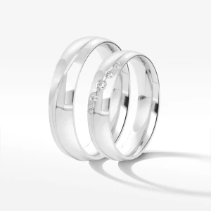 Obrączki ślubne z białego złota 4.5mm półokrągłe Filipowicz