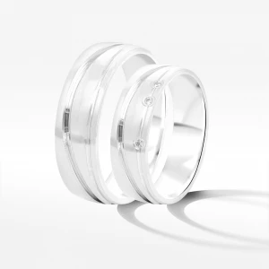 Obrączki ślubne z białego złota 6mm Filipowicz