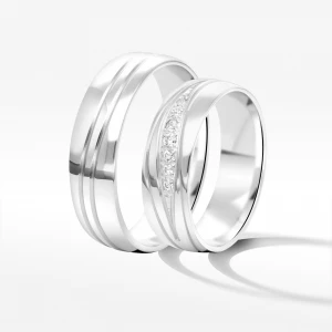 Obrączki ślubne z białego złota 6mm Filipowicz
