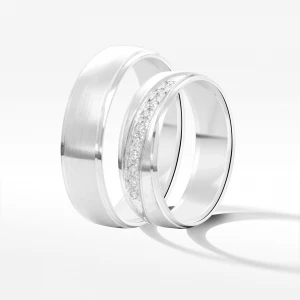 Obrączki ślubne z białego złota 6mm Filipowicz