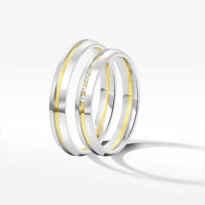 Obrączki ślubne z dwukolorowego złota 3.5mm Filipowicz