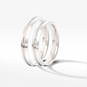 Obrączki ślubne z dwukolorowego złota 3.5mm Filipowicz
