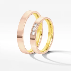 Obrączki ślubne z dwukolorowego złota 3.7mm Filipowicz