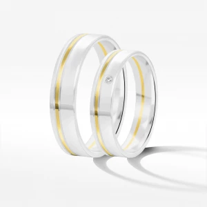 Obrączki ślubne z dwukolorowego złota 4.5mm Filipowicz