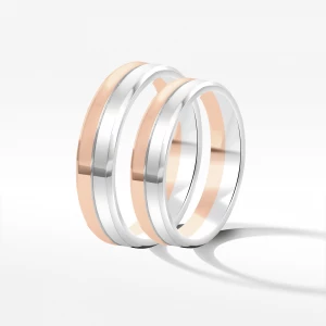 Obrączki ślubne z dwukolorowego złota 4.5mm Filipowicz