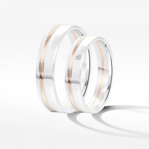 Obrączki ślubne z dwukolorowego złota 4.5mm Filipowicz