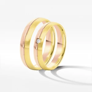 Obrączki ślubne z dwukolorowego złota 4mm Filipowicz