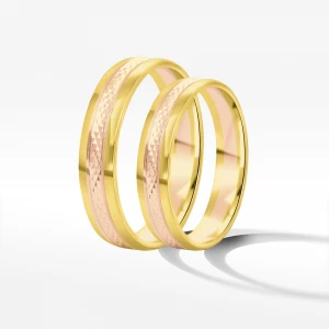 Obrączki ślubne z dwukolorowego złota 4mm Filipowicz