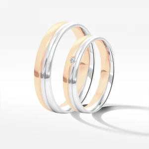 Obrączki ślubne z dwukolorowego złota 4mm Filipowicz