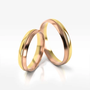 Obrączki ślubne z dwukolorowego złota 4mm Filipowicz