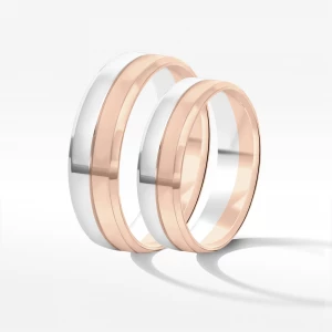 Obrączki ślubne z dwukolorowego złota 5.5mm Filipowicz