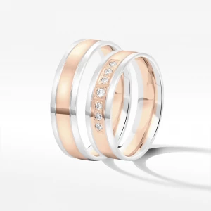 Obrączki ślubne z dwukolorowego złota 5.5mm Filipowicz