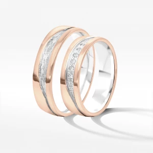 Obrączki ślubne z dwukolorowego złota 5.5mm Filipowicz