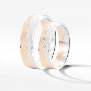 Obrączki ślubne z dwukolorowego złota 5.5mm Filipowicz