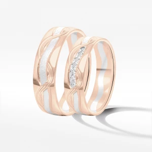 Obrączki ślubne z dwukolorowego złota 5.5mm Filipowicz