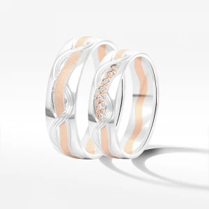 Obrączki ślubne z dwukolorowego złota 5.5mm Filipowicz