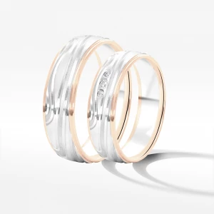 Obrączki ślubne z dwukolorowego złota 5.5mm Filipowicz