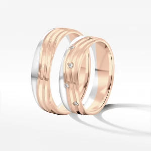Obrączki ślubne z dwukolorowego złota 5.5mm Filipowicz