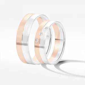 Zdjęcie produktu Obrączki ślubne z dwukolorowego złota 5.5mm Filipowicz