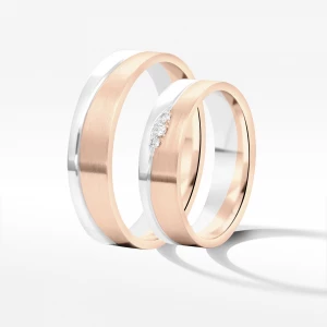 Obrączki ślubne z dwukolorowego złota 5.5mm Filipowicz