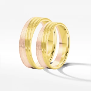 Obrączki ślubne z dwukolorowego złota 5mm Filipowicz