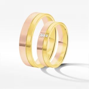 Obrączki ślubne z dwukolorowego złota 5mm Filipowicz