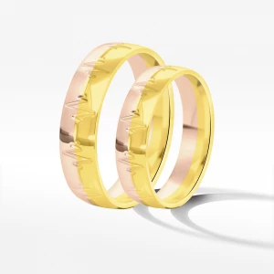 Obrączki ślubne z dwukolorowego złota 5mm Filipowicz