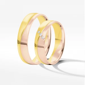 Obrączki ślubne z dwukolorowego złota 5mm Filipowicz