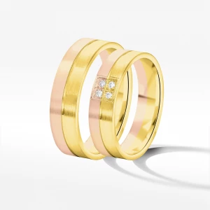 Obrączki ślubne z dwukolorowego złota 5mm Filipowicz