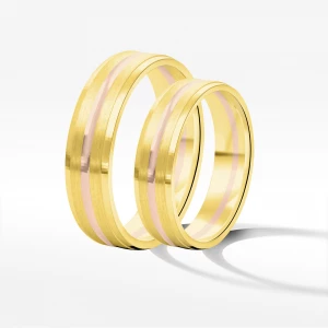 Obrączki ślubne z dwukolorowego złota 5mm Filipowicz