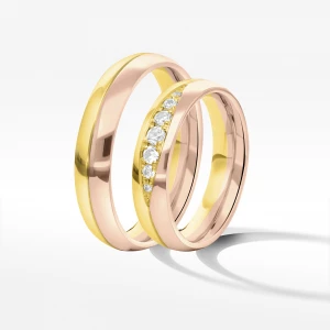 Obrączki ślubne z dwukolorowego złota 5mm Filipowicz