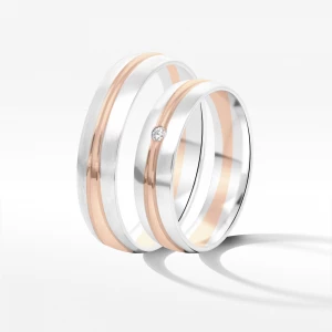 Obrączki ślubne z dwukolorowego złota 5mm Filipowicz